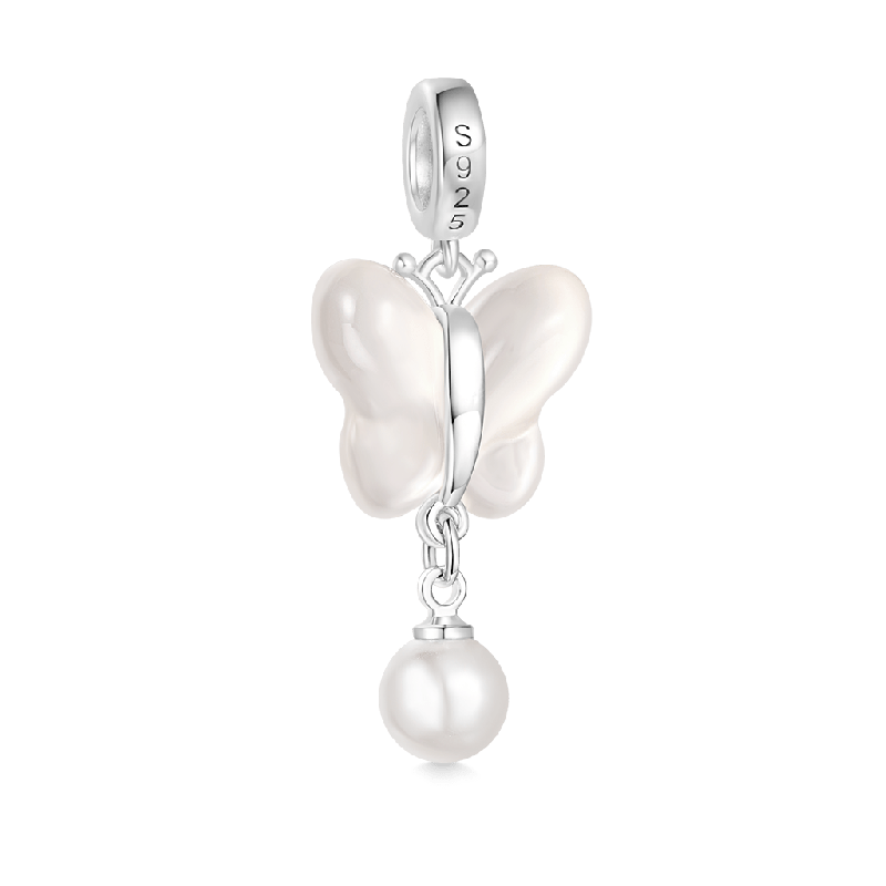Chalcedony Butterfly Pearl Pendant