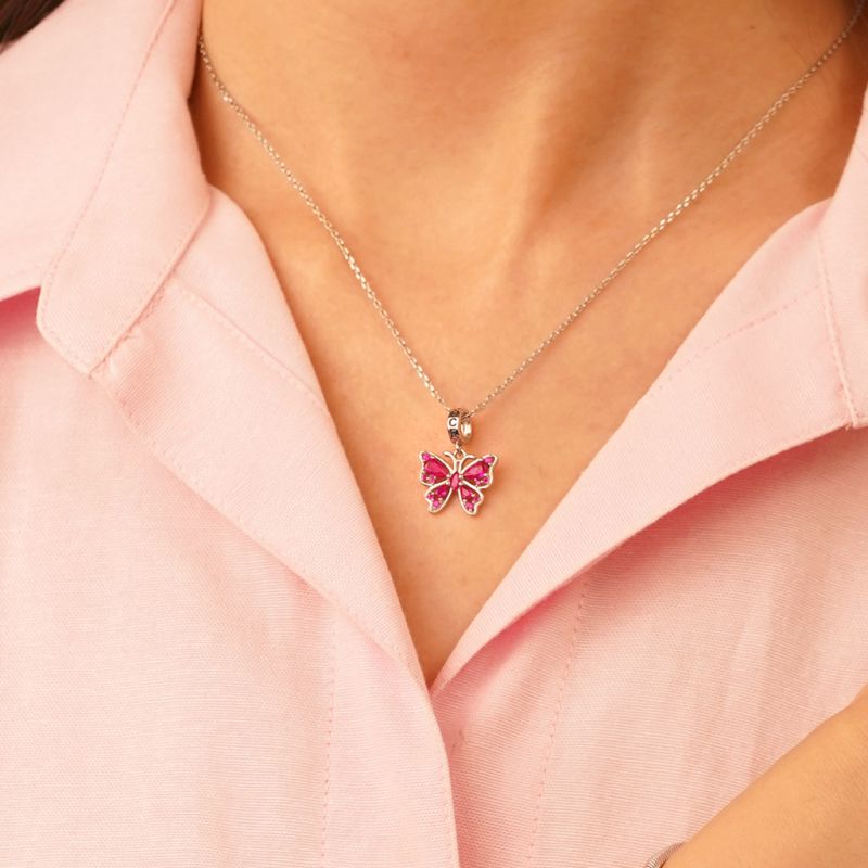 Pink Butterfly Pendant