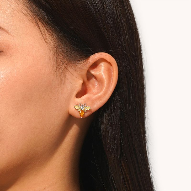 Gold Bee Stud Earrings