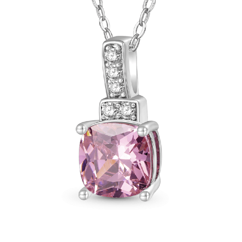 Square-shaped Birthstone Necklace
