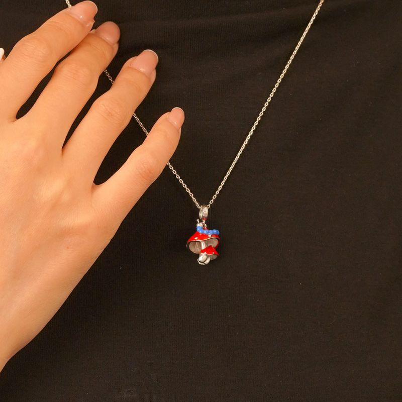 Red Mushroom Caterpillar Pendant