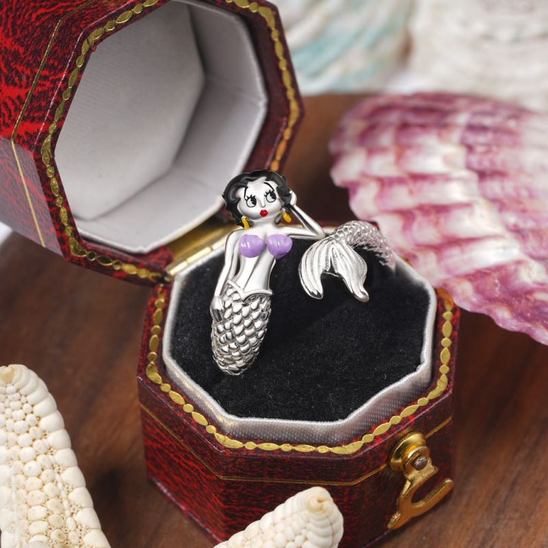 Mermaid Betty Boop Open Ring