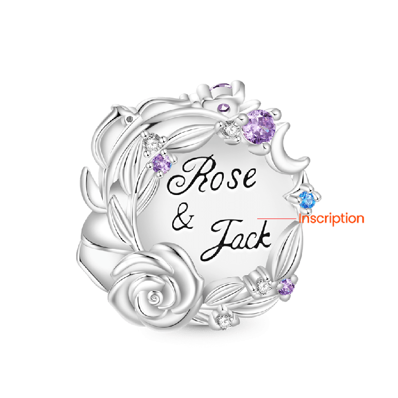 Rose Star Moon Charm