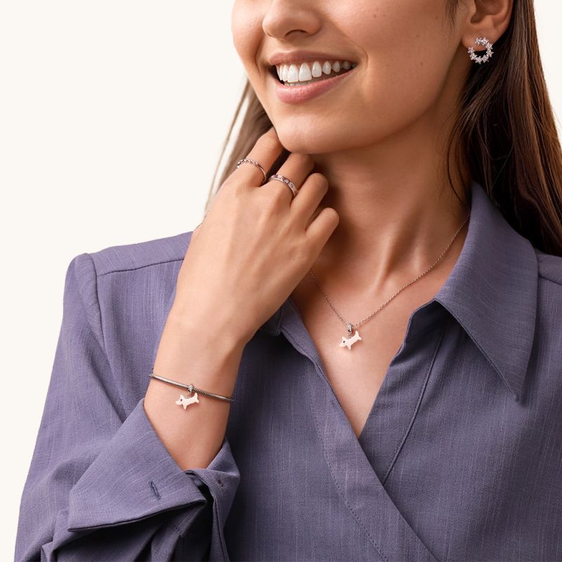 Sea Shell White Puppy Pendant