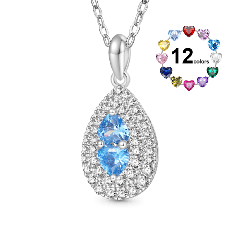 Teardrop Birthstone Necklace