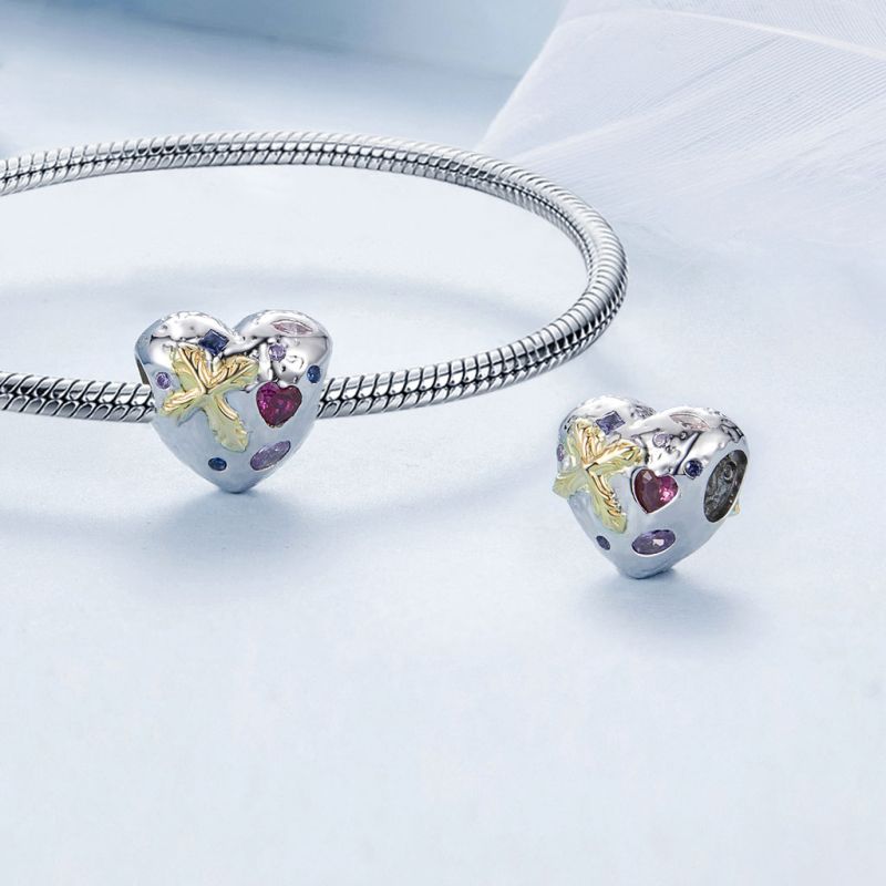 Vintage Cross Heart Charm