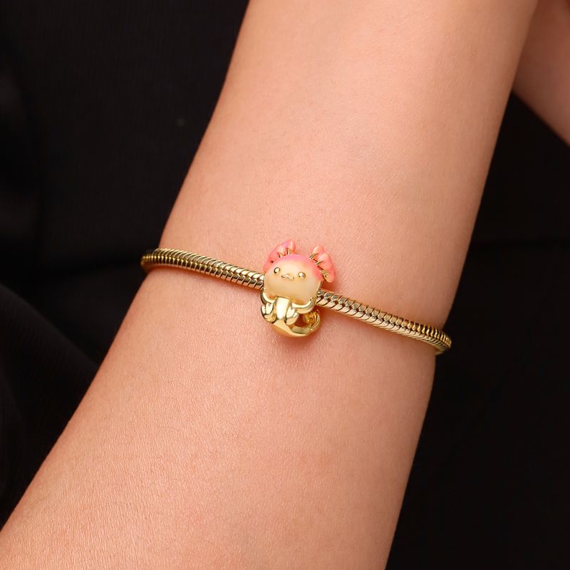 Gradient Pink Mexican Axolotl Charm