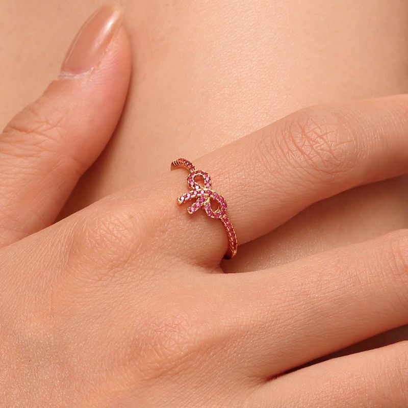 Pink Pavé Bow Ring