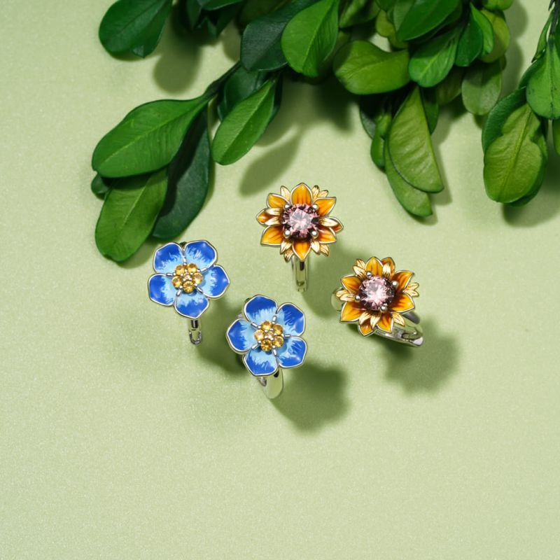 Sunflower Hoop Earrings