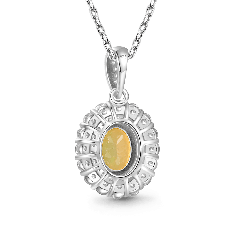 Oval-cut Citrine Opal Necklace