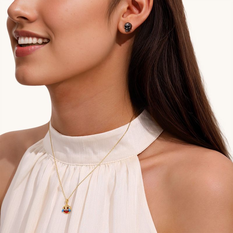 Gothic Black Skull Stud Earrings