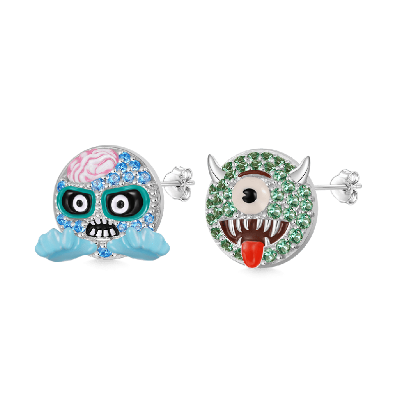 emoji Zombie & Monster Stud Earrings