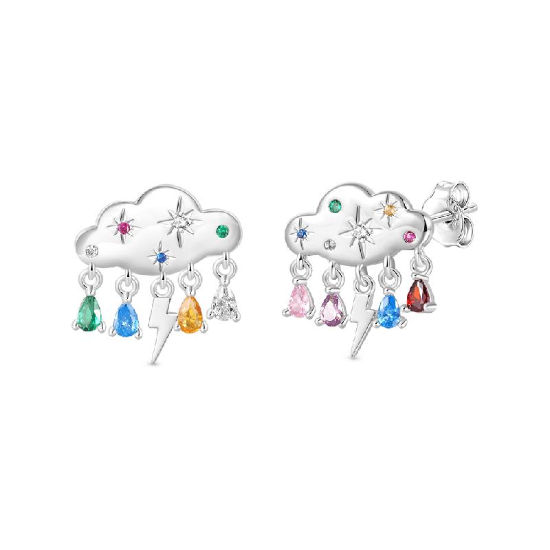 Cloud Raindrop Stud Earrings