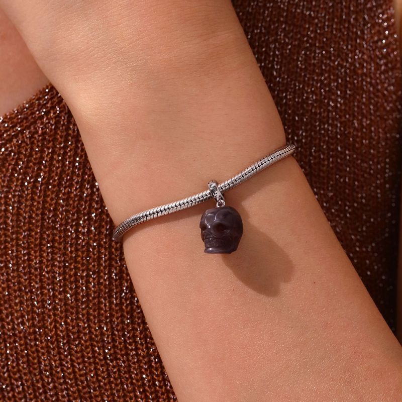 Natural Agate Skull Pendant