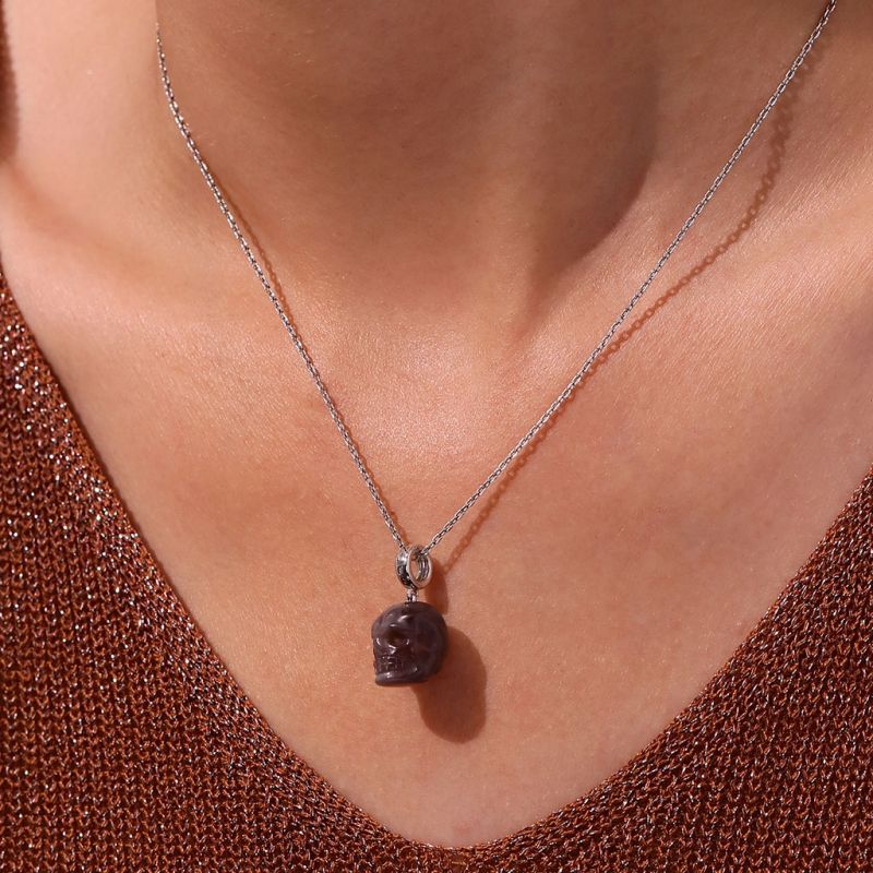 Natural Agate Skull Pendant