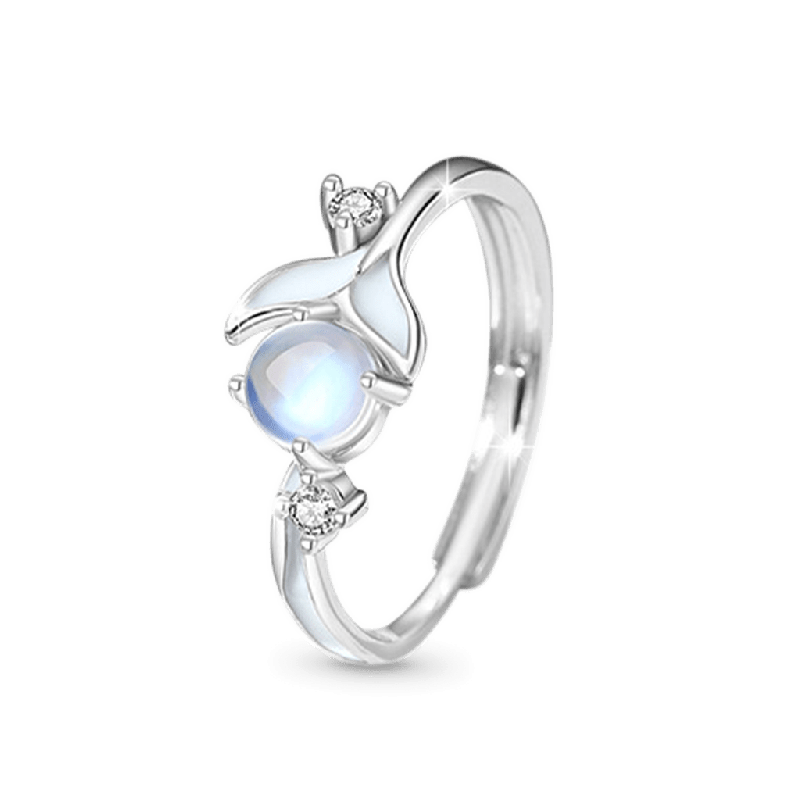 Glowing Band Moonstone Couple Rings