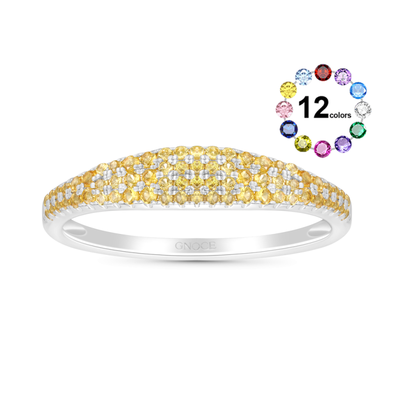 Yellow Diamond Pave Band Ring