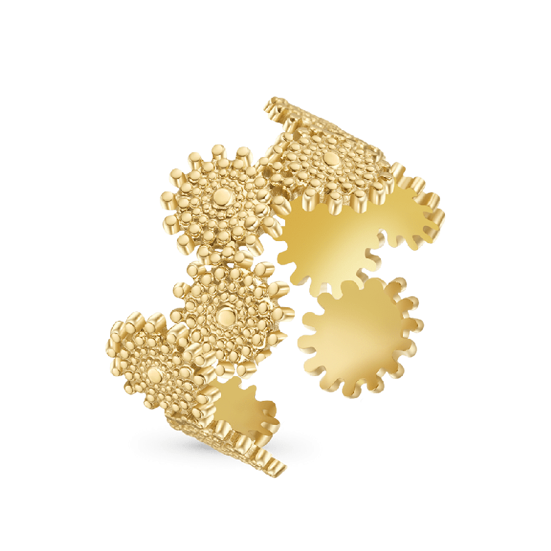 Texture Stitching Gold Ring