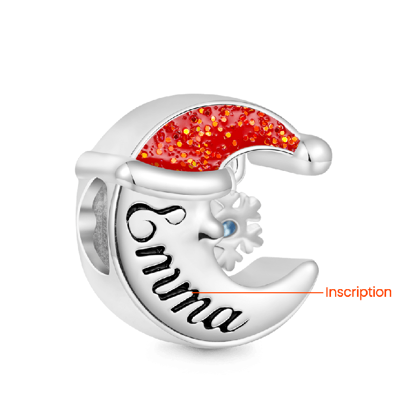 Christmas Moon Snowflake Charm