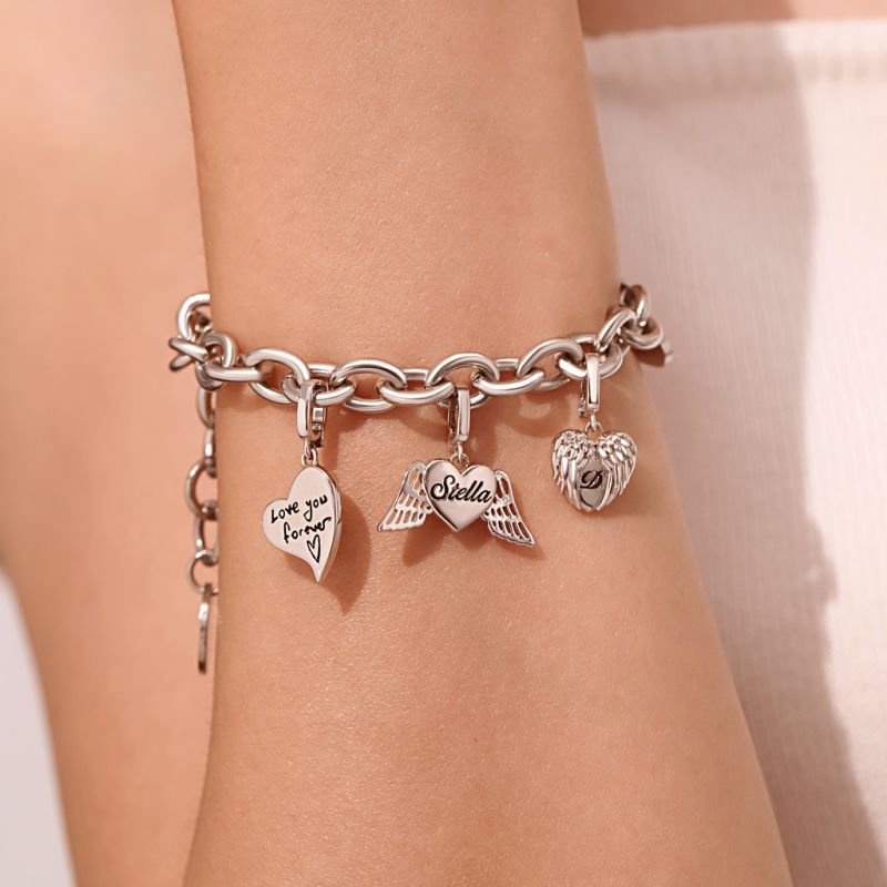 Heart Anniversary Clasp Clusters Charm