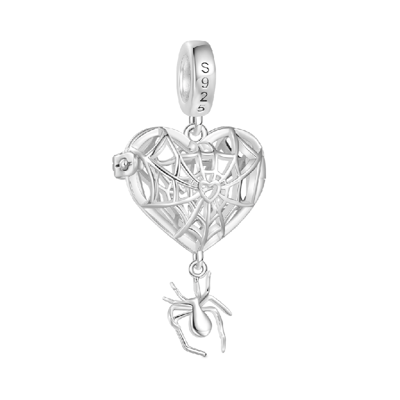 Wireless LED Glow Spider Web Love Pendant