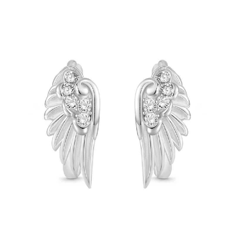 Angel Wing Hoop Earrings