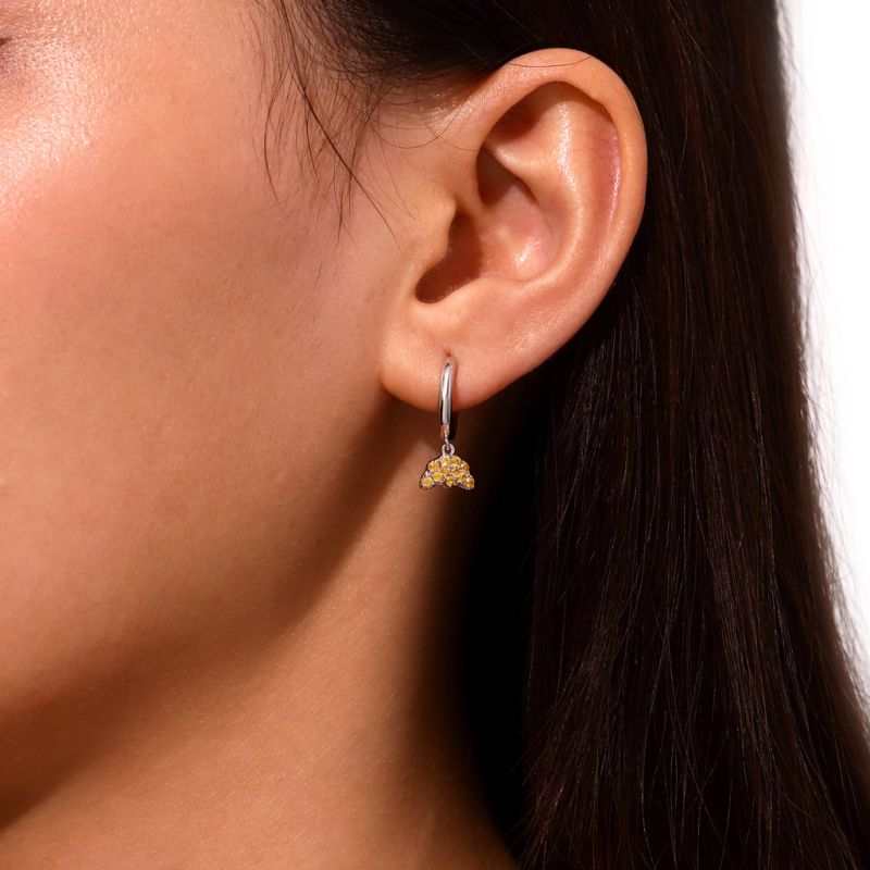 Croissant Bread Hoop Earrings