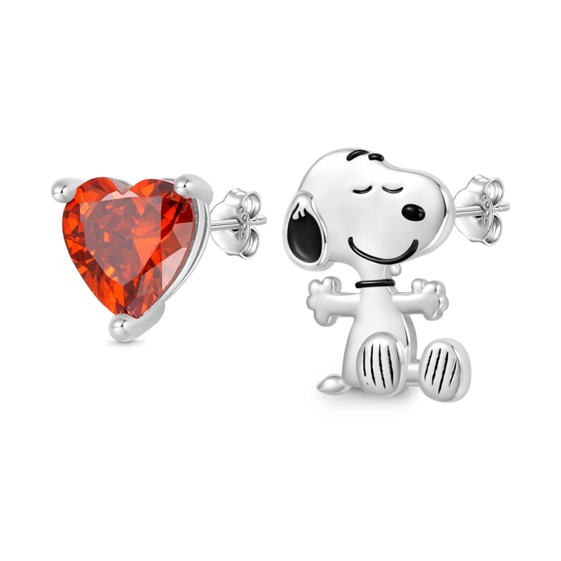 Peanuts Snoopy Heart Stud Earrings
