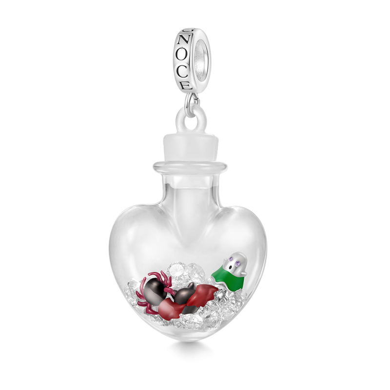 Halloween Quicksand Love Bottle Pendant