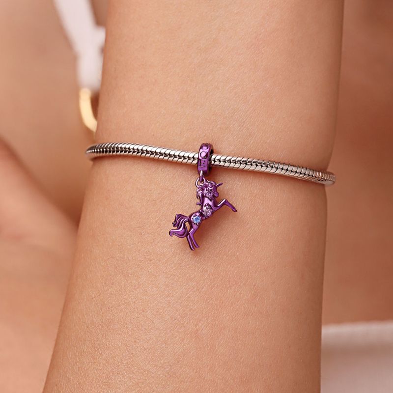 Purple Candy Horse Zodiac Pendant