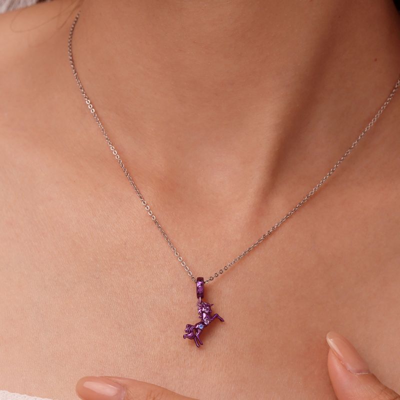 Purple Candy Horse Zodiac Pendant