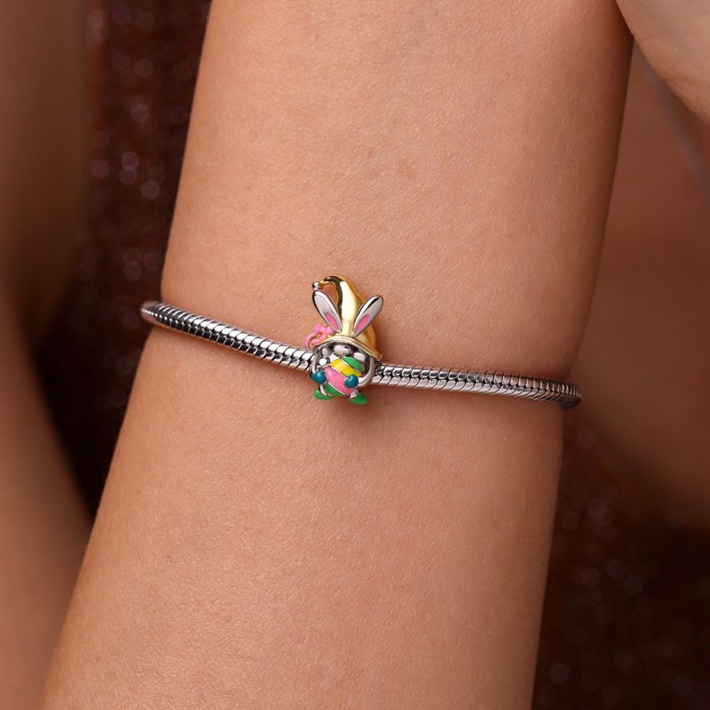 Easter Bunny Gnome Hug Egg Charm