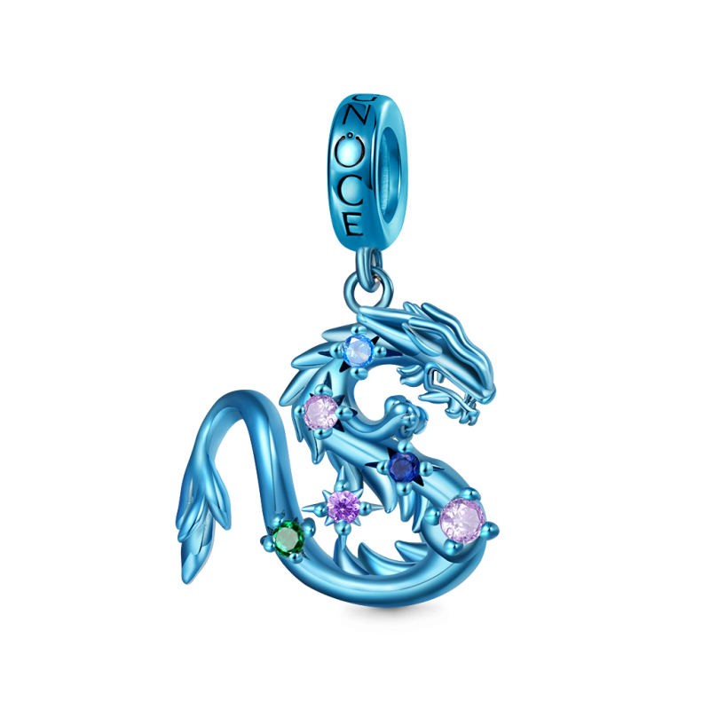 Blue Candy Dragon Zodiac Pendant
