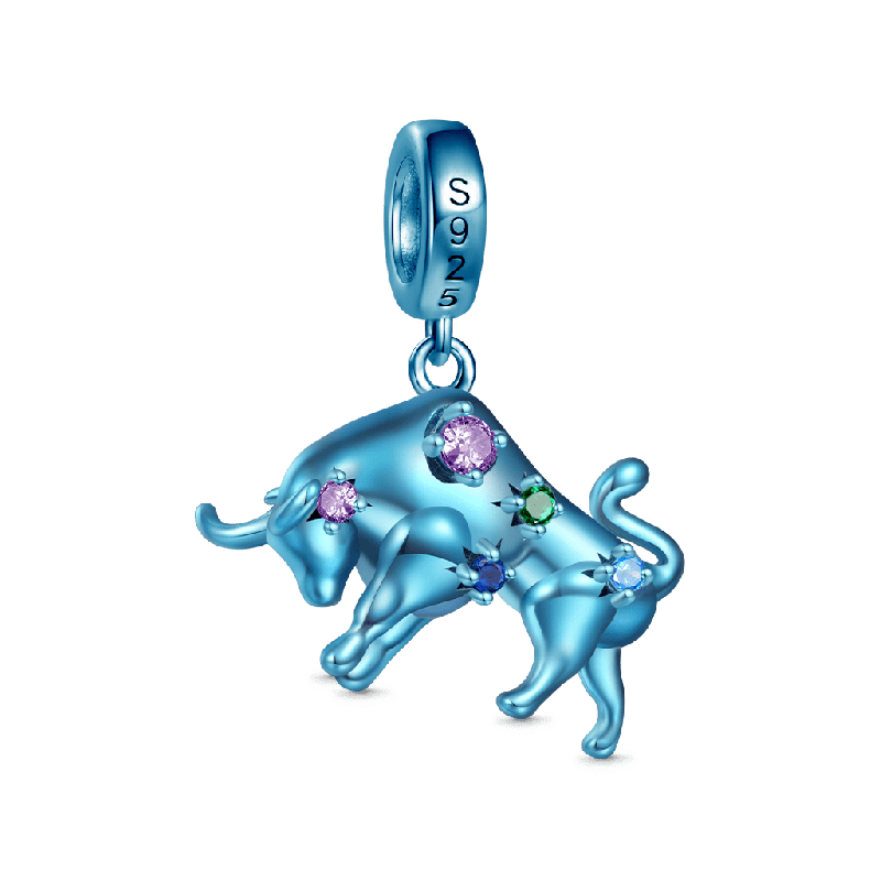 Blue Candy Ox Zodiac Pendant