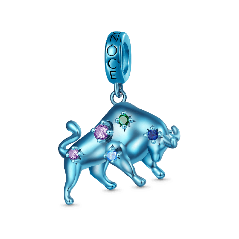 Blue Candy Ox Zodiac Pendant