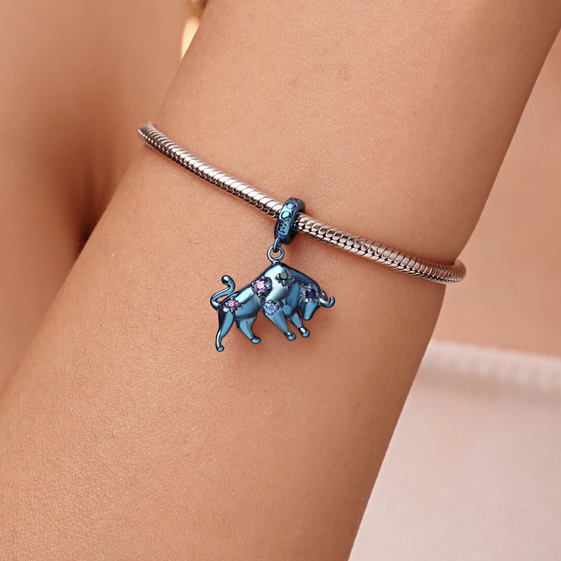 Blue Candy Ox Zodiac Pendant