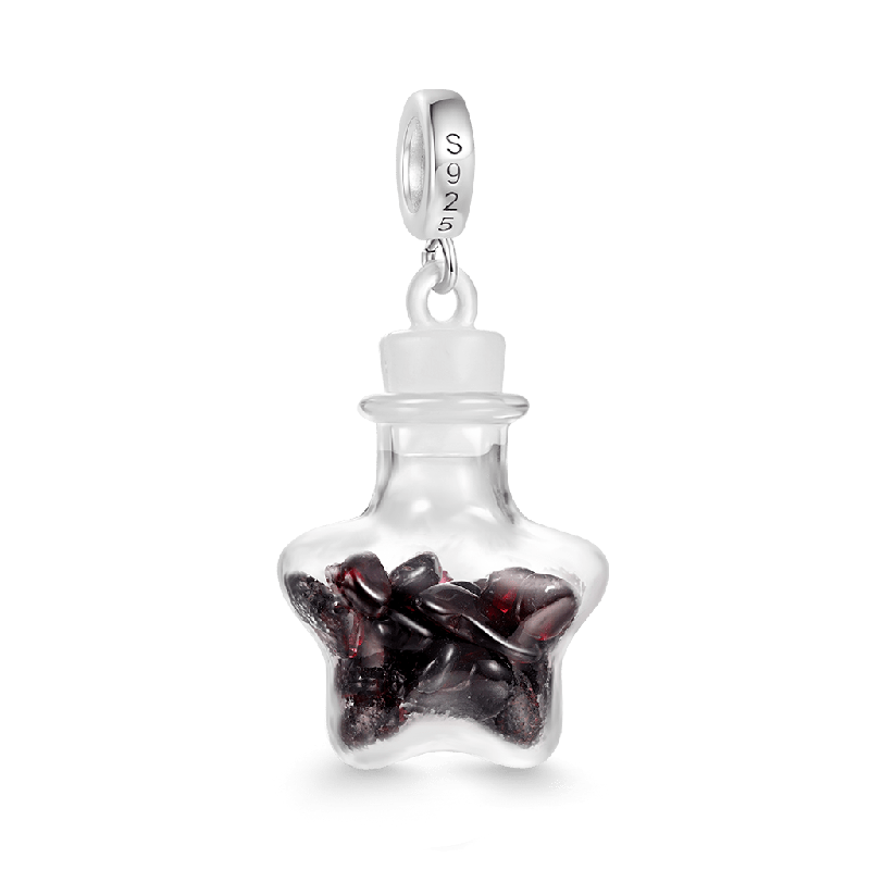 Natural Garnet Star Bottle Pendant