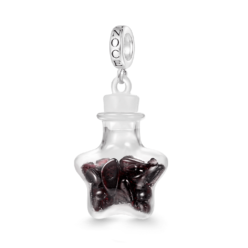 Natural Garnet Star Bottle Pendant