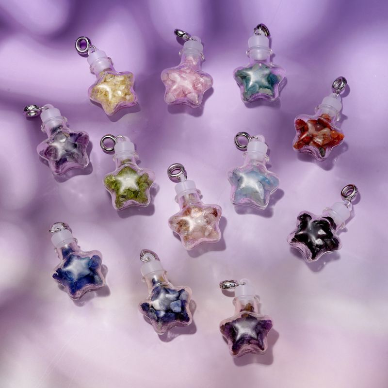 Natural Garnet Star Bottle Pendant