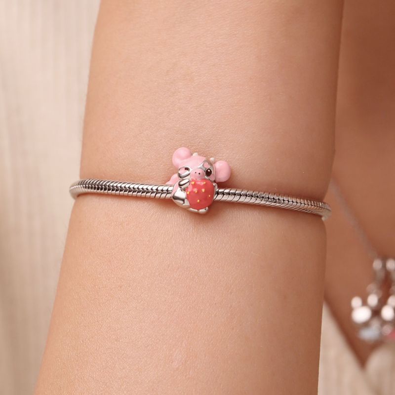 Peach the Strawberry Cow Charm