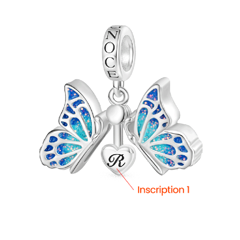 Blue Butterfly Vibrating Wings Pendant