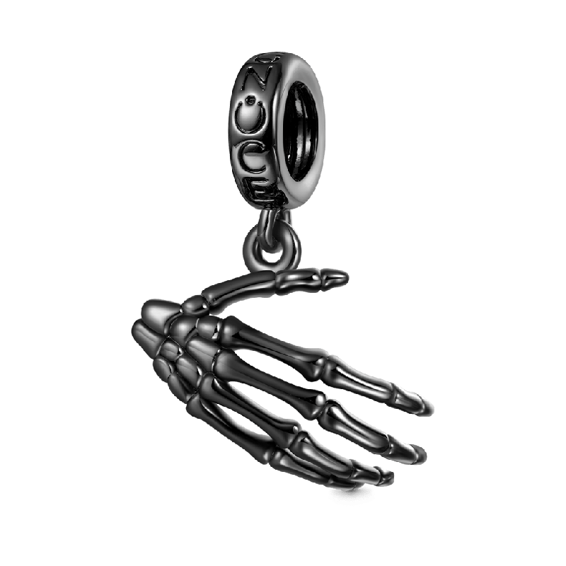 Halloween Skull Handshake Double Pendant