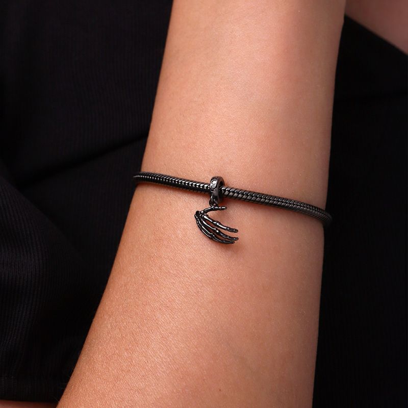 Halloween Skull Handshake Double Pendant