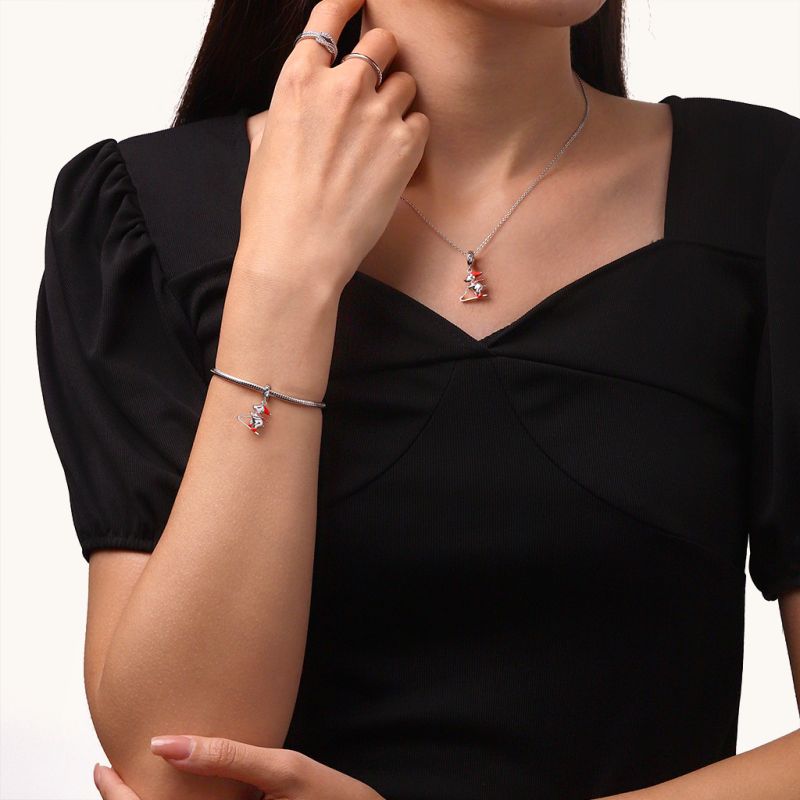 Christmas Skiing Polar Bear Pendant