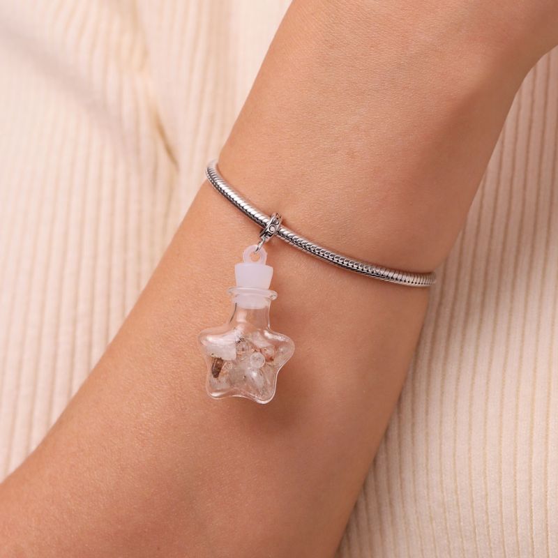 Citrine Crystal Glass Bottle Pendant