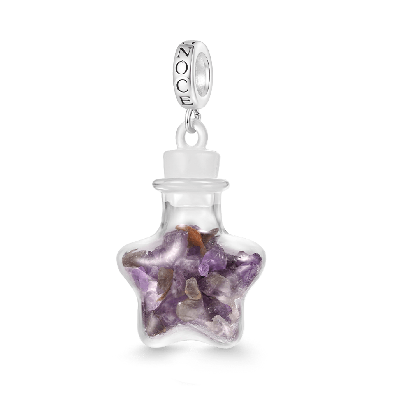 Amethyst Crystal Glass Bottle Pendant