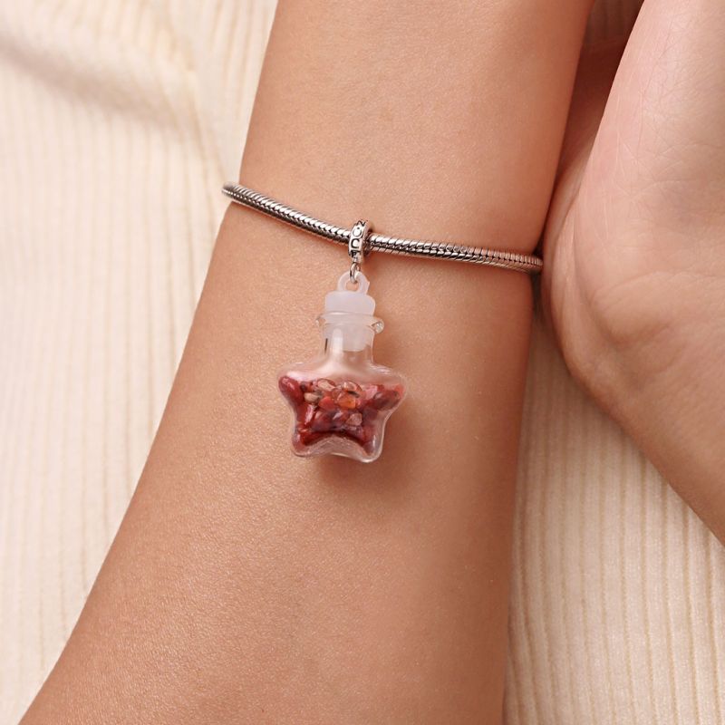 Red Crystal Glass Bottle Pendant