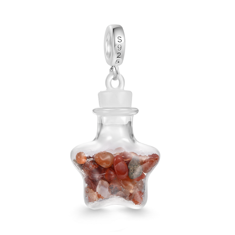 Red Crystal Glass Bottle Pendant