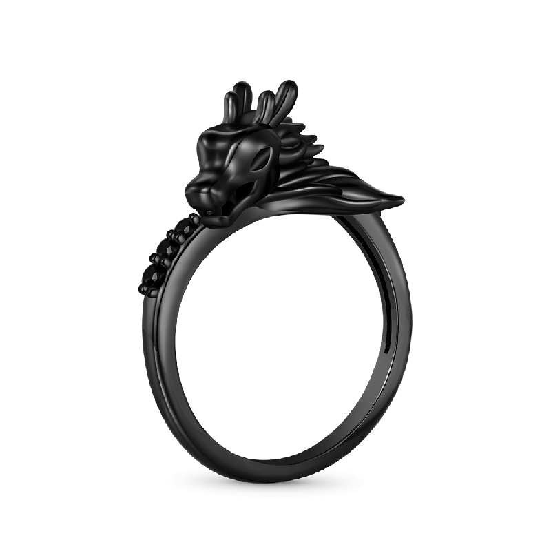 Black Dragon Black Zircon Ring
