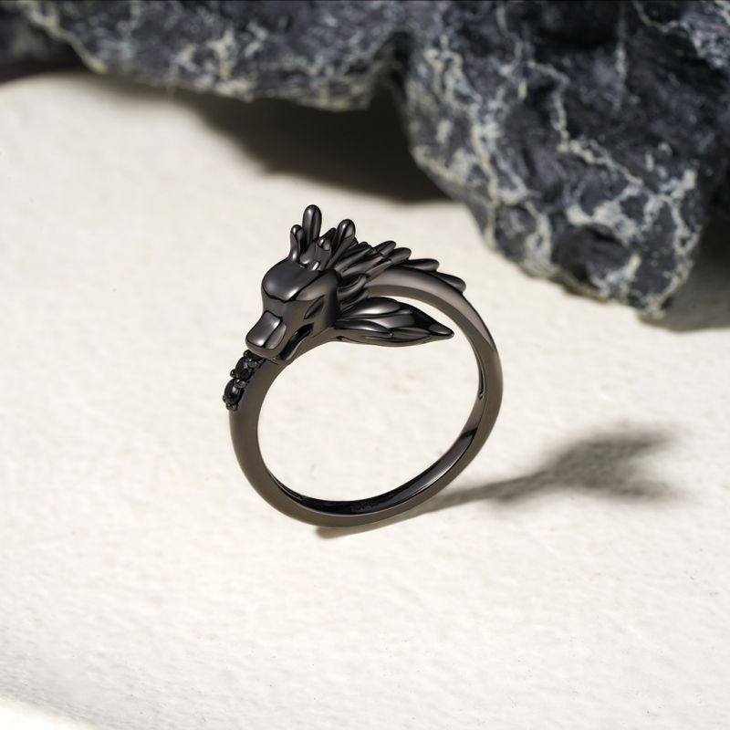Black Dragon Black Zircon Ring